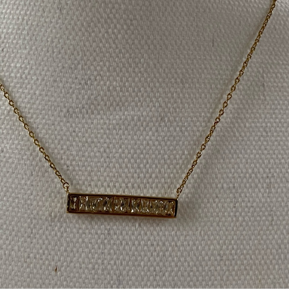 Express Rhinestone Bar Necklace - Picture 5 of 7